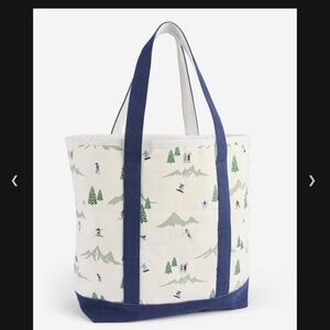 Ditsy Ski Print Canvas Tote Bag
